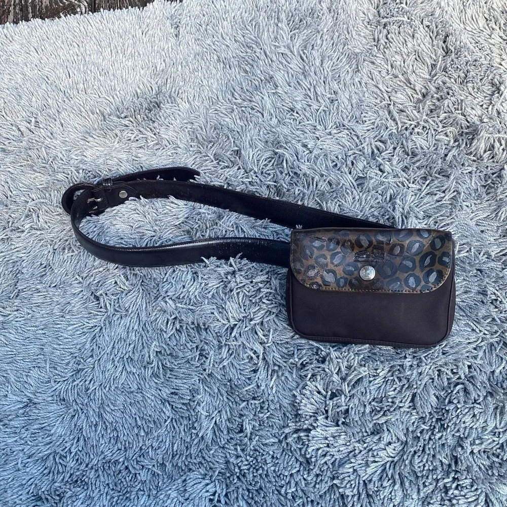 RARE Longchamp Le Pliage Waist Belt Bag‎ Fannypack Brown  Leather Unisex - Picture 12 of 12